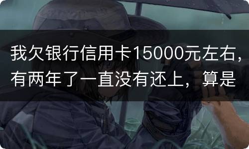 我欠银行信用卡15000元左右，有两年了一直没有还上，算是恶意透支吗