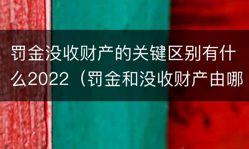 罚金没收财产的关键区别有什么2022（罚金和没收财产由哪个机关执行）