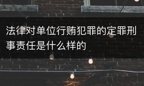 法律对单位行贿犯罪的定罪刑事责任是什么样的