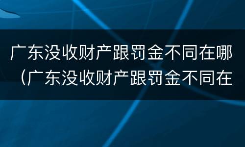 广东没收财产跟罚金不同在哪（广东没收财产跟罚金不同在哪缴纳）