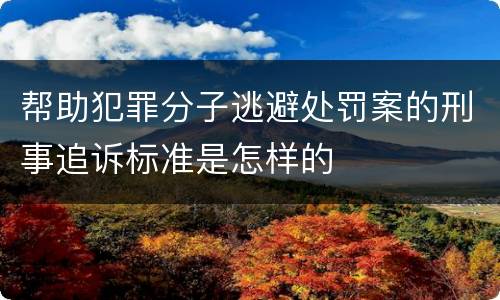 帮助犯罪分子逃避处罚案的刑事追诉标准是怎样的