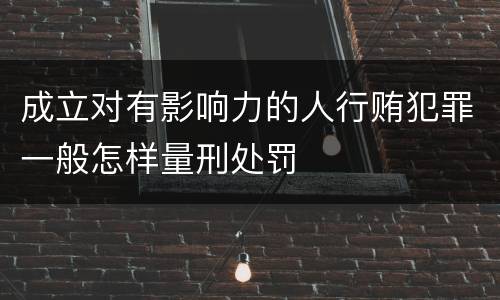 成立对有影响力的人行贿犯罪一般怎样量刑处罚