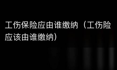 工伤保险应由谁缴纳（工伤险应该由谁缴纳）
