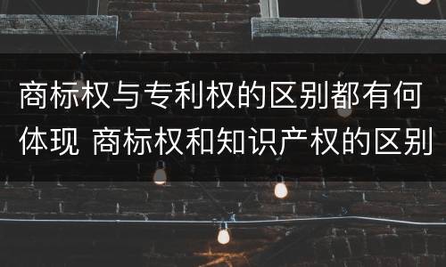 商标权与专利权的区别都有何体现 商标权和知识产权的区别