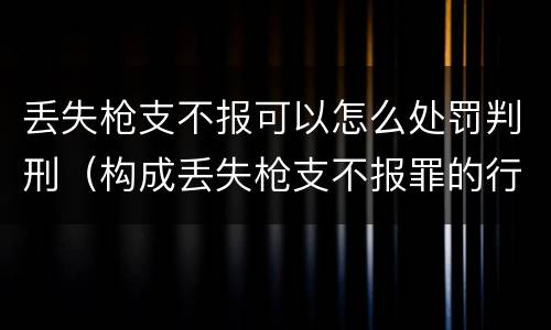 丢失枪支不报可以怎么处罚判刑（构成丢失枪支不报罪的行为）