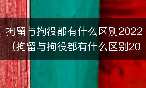 拘留与拘役都有什么区别2022（拘留与拘役都有什么区别2022年）