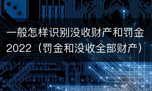一般怎样识别没收财产和罚金2022（罚金和没收全部财产）
