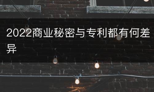2022商业秘密与专利都有何差异