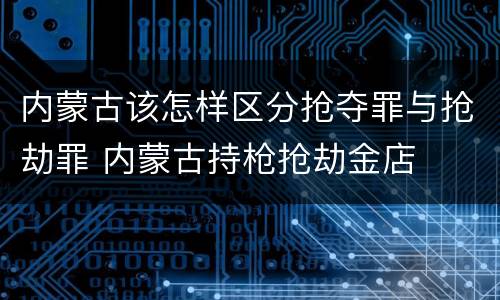 内蒙古该怎样区分抢夺罪与抢劫罪 内蒙古持枪抢劫金店