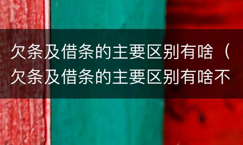 欠条及借条的主要区别有啥（欠条及借条的主要区别有啥不同）