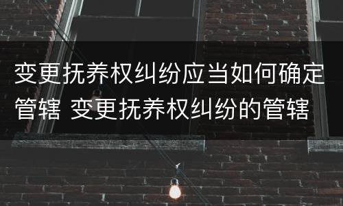 变更抚养权纠纷应当如何确定管辖 变更抚养权纠纷的管辖