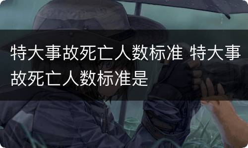 特大事故死亡人数标准 特大事故死亡人数标准是