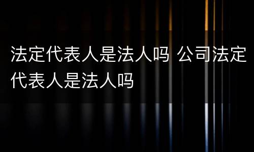 法定代表人是法人吗 公司法定代表人是法人吗