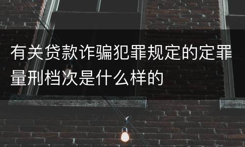 有关贷款诈骗犯罪规定的定罪量刑档次是什么样的