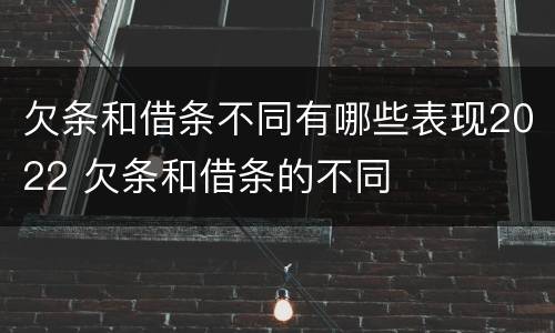 欠条和借条不同有哪些表现2022 欠条和借条的不同