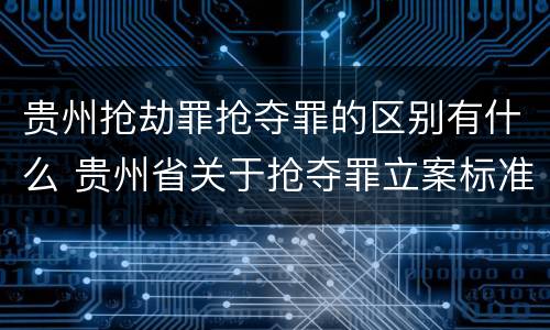 贵州抢劫罪抢夺罪的区别有什么 贵州省关于抢夺罪立案标准