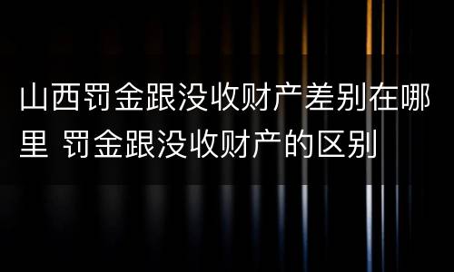 山西罚金跟没收财产差别在哪里 罚金跟没收财产的区别