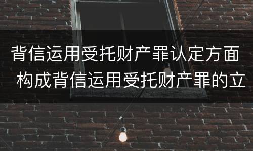 背信运用受托财产罪认定方面 构成背信运用受托财产罪的立案标准是