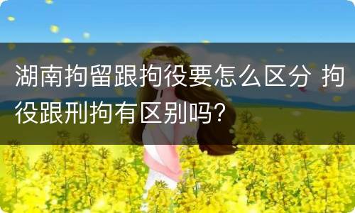 湖南拘留跟拘役要怎么区分 拘役跟刑拘有区别吗?