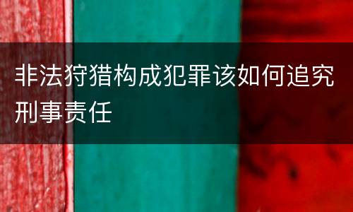 非法狩猎构成犯罪该如何追究刑事责任