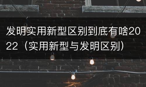 发明实用新型区别到底有啥2022（实用新型与发明区别）