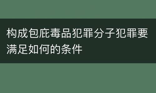 构成包庇毒品犯罪分子犯罪要满足如何的条件