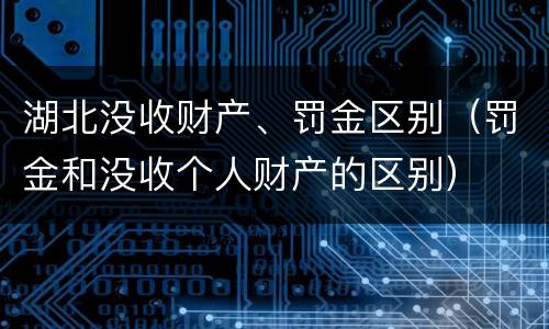 湖北没收财产、罚金区别（罚金和没收个人财产的区别）