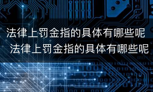 法律上罚金指的具体有哪些呢 法律上罚金指的具体有哪些呢