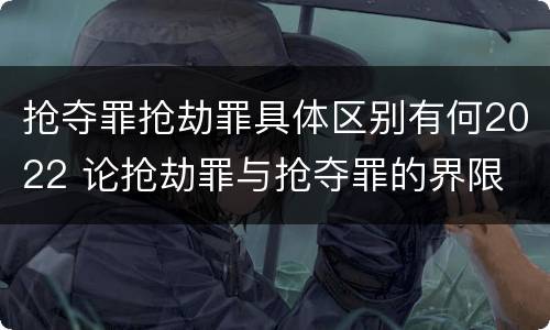 抢夺罪抢劫罪具体区别有何2022 论抢劫罪与抢夺罪的界限