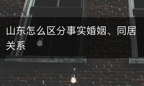 山东怎么区分事实婚姻、同居关系