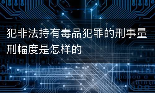 犯非法持有毒品犯罪的刑事量刑幅度是怎样的