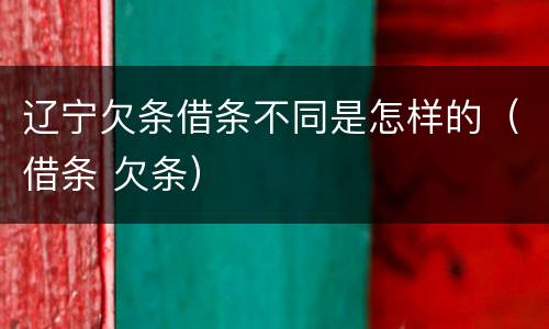 辽宁欠条借条不同是怎样的（借条 欠条）
