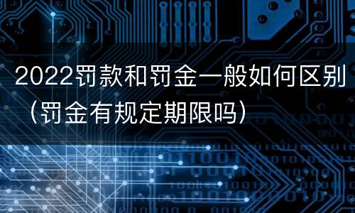 2022罚款和罚金一般如何区别（罚金有规定期限吗）