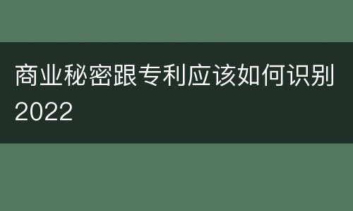 商业秘密跟专利应该如何识别2022