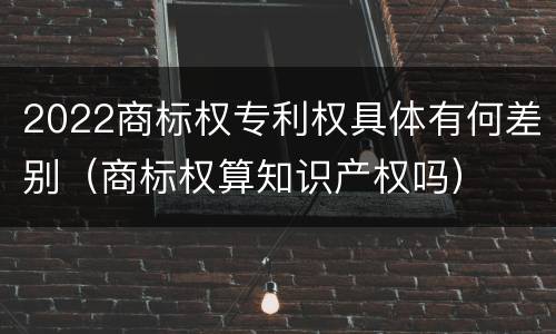 2022商标权专利权具体有何差别（商标权算知识产权吗）