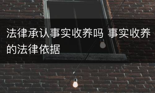 法律承认事实收养吗 事实收养的法律依据