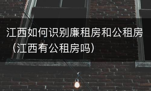 江西如何识别廉租房和公租房（江西有公租房吗）