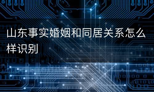 山东事实婚姻和同居关系怎么样识别