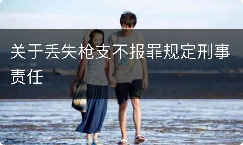 关于丢失枪支不报罪规定刑事责任