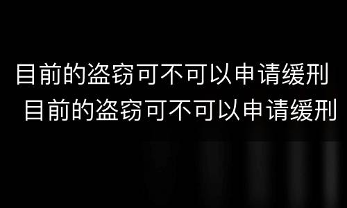 目前的盗窃可不可以申请缓刑 目前的盗窃可不可以申请缓刑呢
