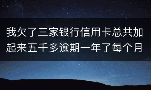 我欠了三家银行信用卡总共加起来五千多逾期一年了每个月都有还一点会不会坐牢