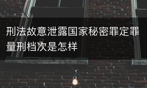 刑法故意泄露国家秘密罪定罪量刑档次是怎样