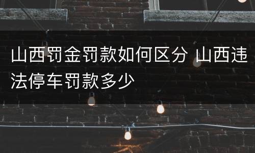 山西罚金罚款如何区分 山西违法停车罚款多少