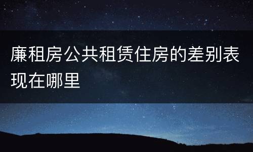 廉租房公共租赁住房的差别表现在哪里