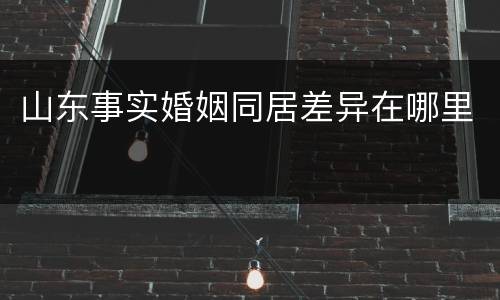 山东事实婚姻同居差异在哪里