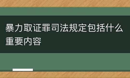 暴力取证罪司法规定包括什么重要内容