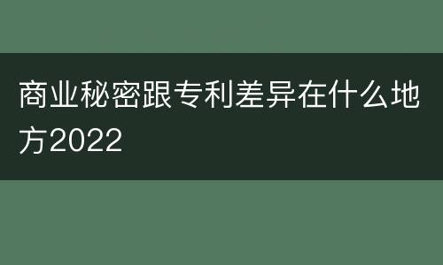 商业秘密跟专利差异在什么地方2022