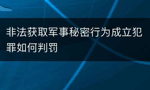 非法获取军事秘密行为成立犯罪如何判罚