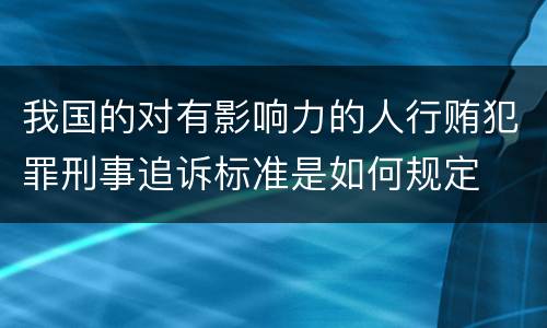 我国的对有影响力的人行贿犯罪刑事追诉标准是如何规定