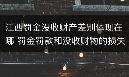 江西罚金没收财产差别体现在哪 罚金罚款和没收财物的损失是指什么